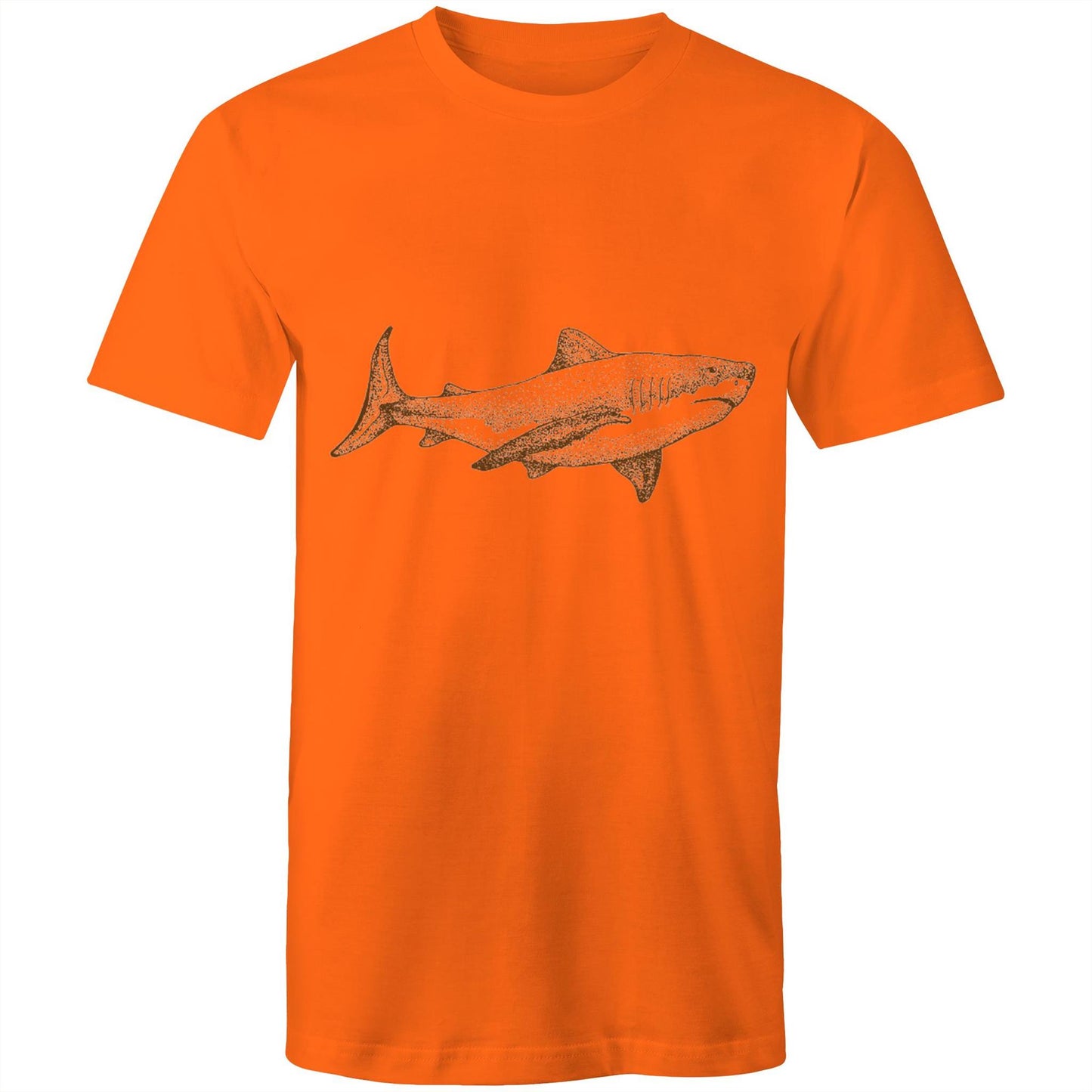 Earthfolk Printed T shirt - Mens Relaxed Fit - Sepia Shark - The Crescent Moon