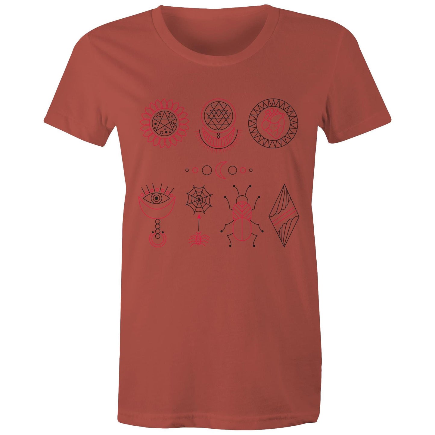 Women's Earthfolk Printed t shirt - Esoteric Symbols