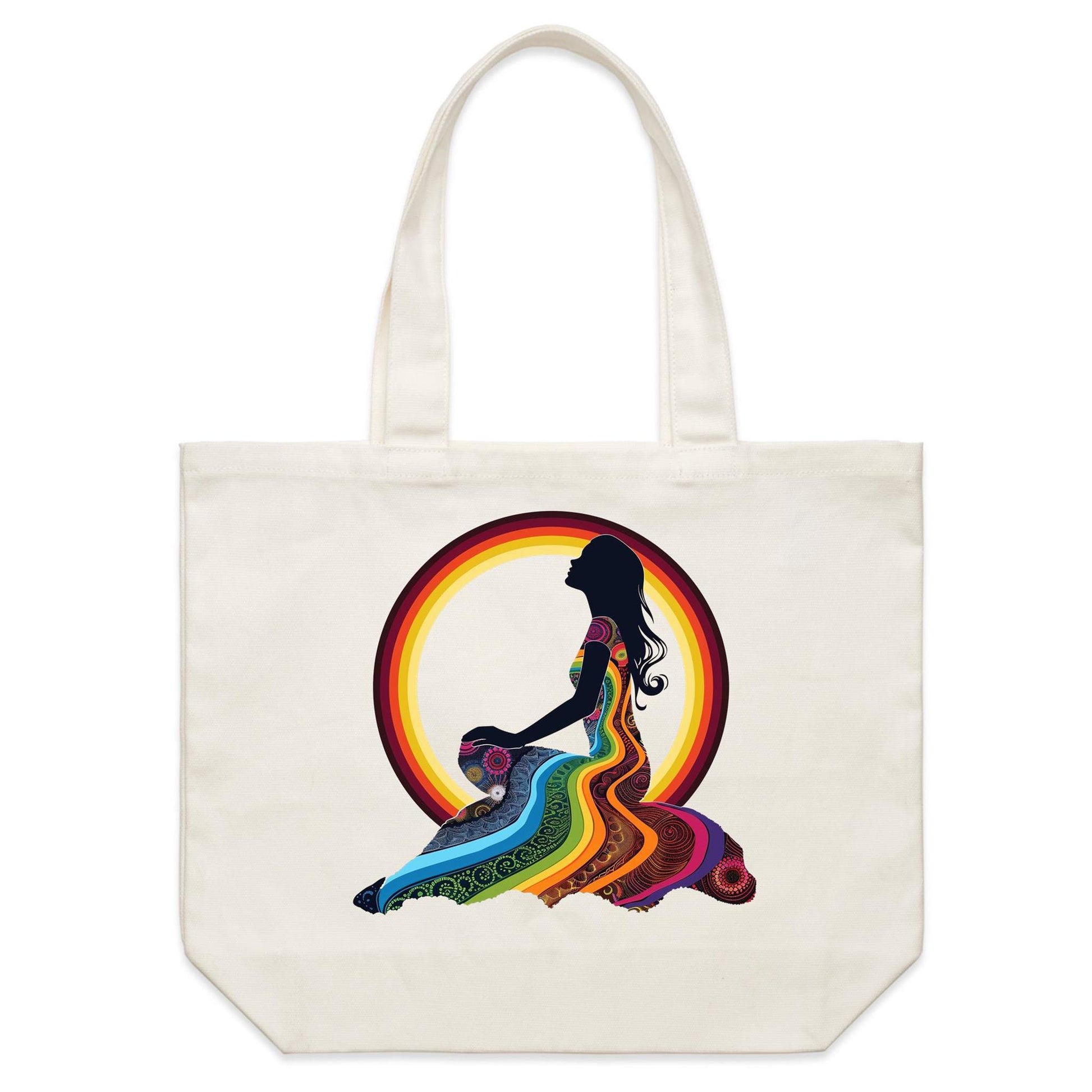 Earthfolk Canvas Tote Bag - Feel the Rainbow - The Crescent Moon