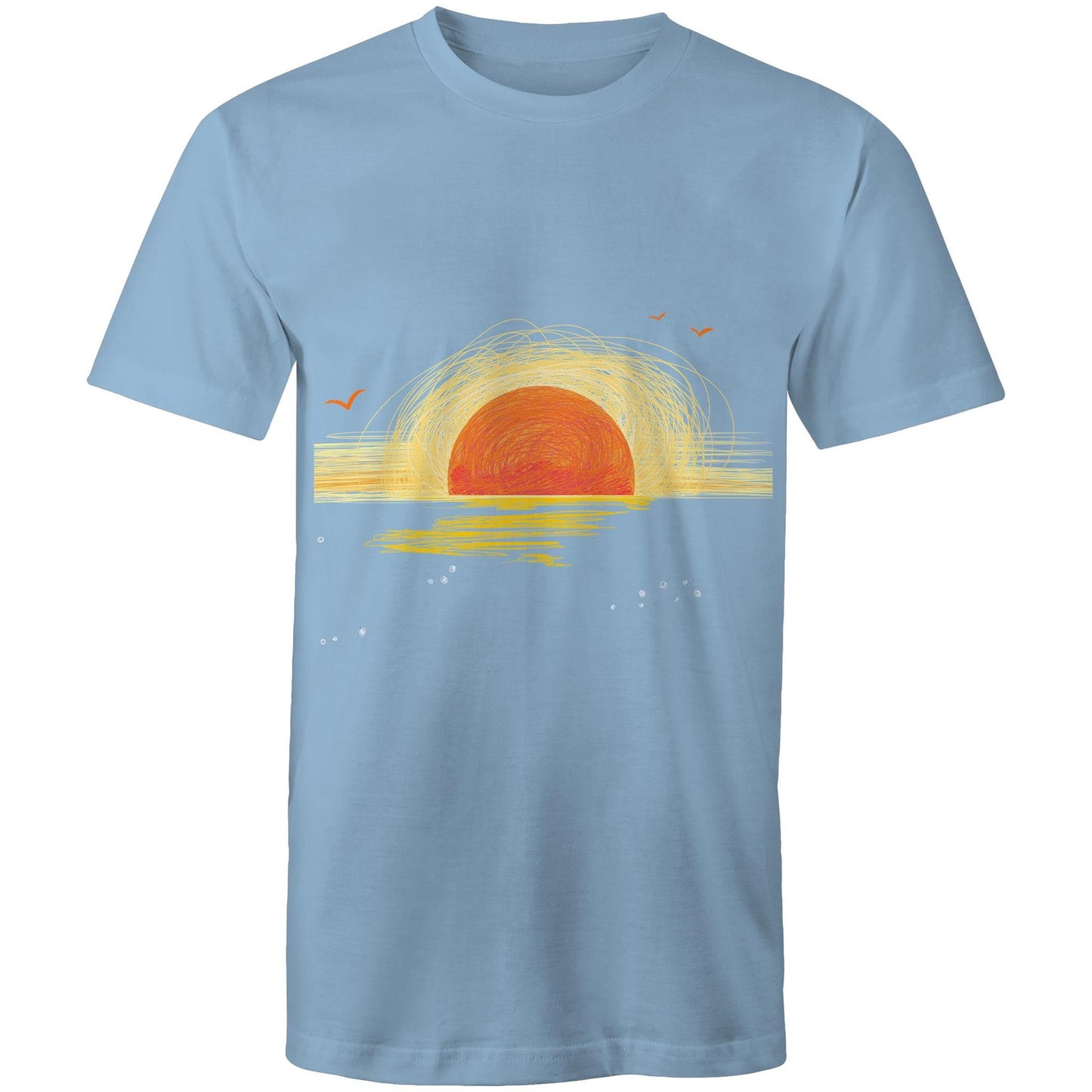 Earthfolk Printed T Shirt - Mens Relaxed Fit - Sunrise Sketch - The Crescent Moon