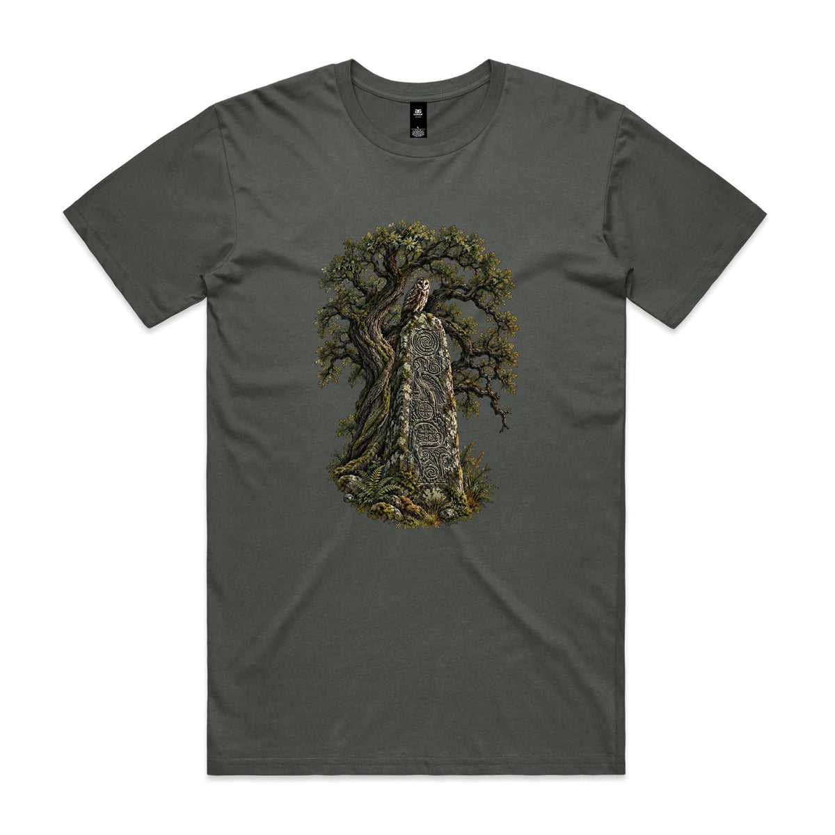 Men's Standing Stone Owl T-shirt - Earthfolk Nature T-shirts
