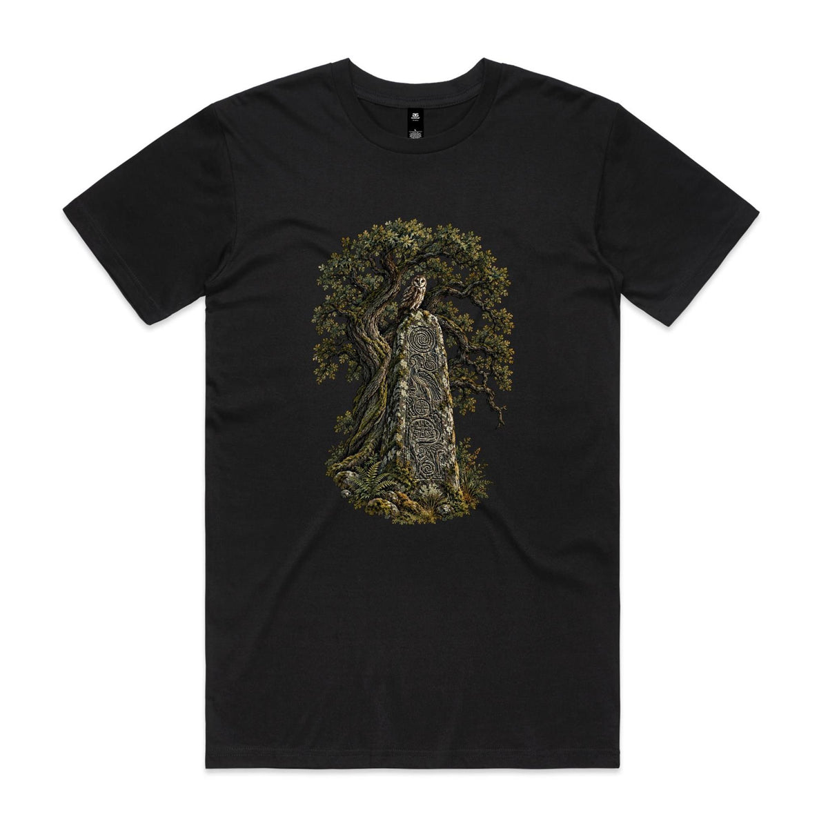 Men's Standing Stone Owl T-shirt - Earthfolk Nature T-shirts