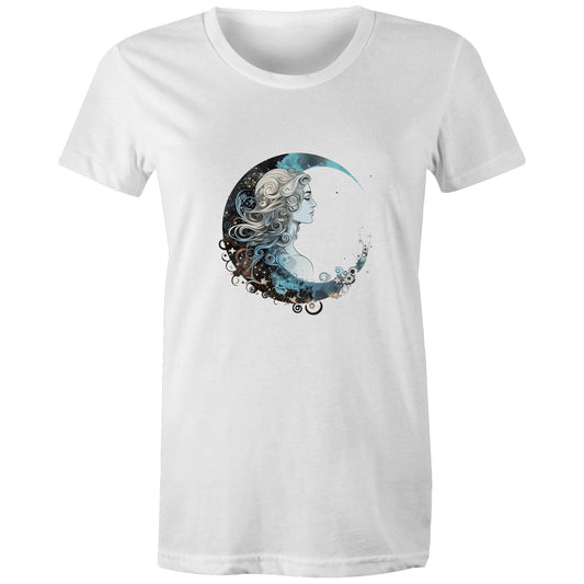 Women's Earthfolk T shirt - Moon Goddess - The Crescent Moon