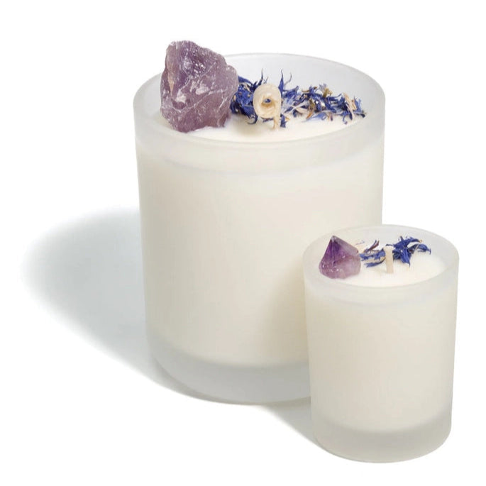 Amethyst Crystal Candle - Meditation and Balance - The Crescent Moon
