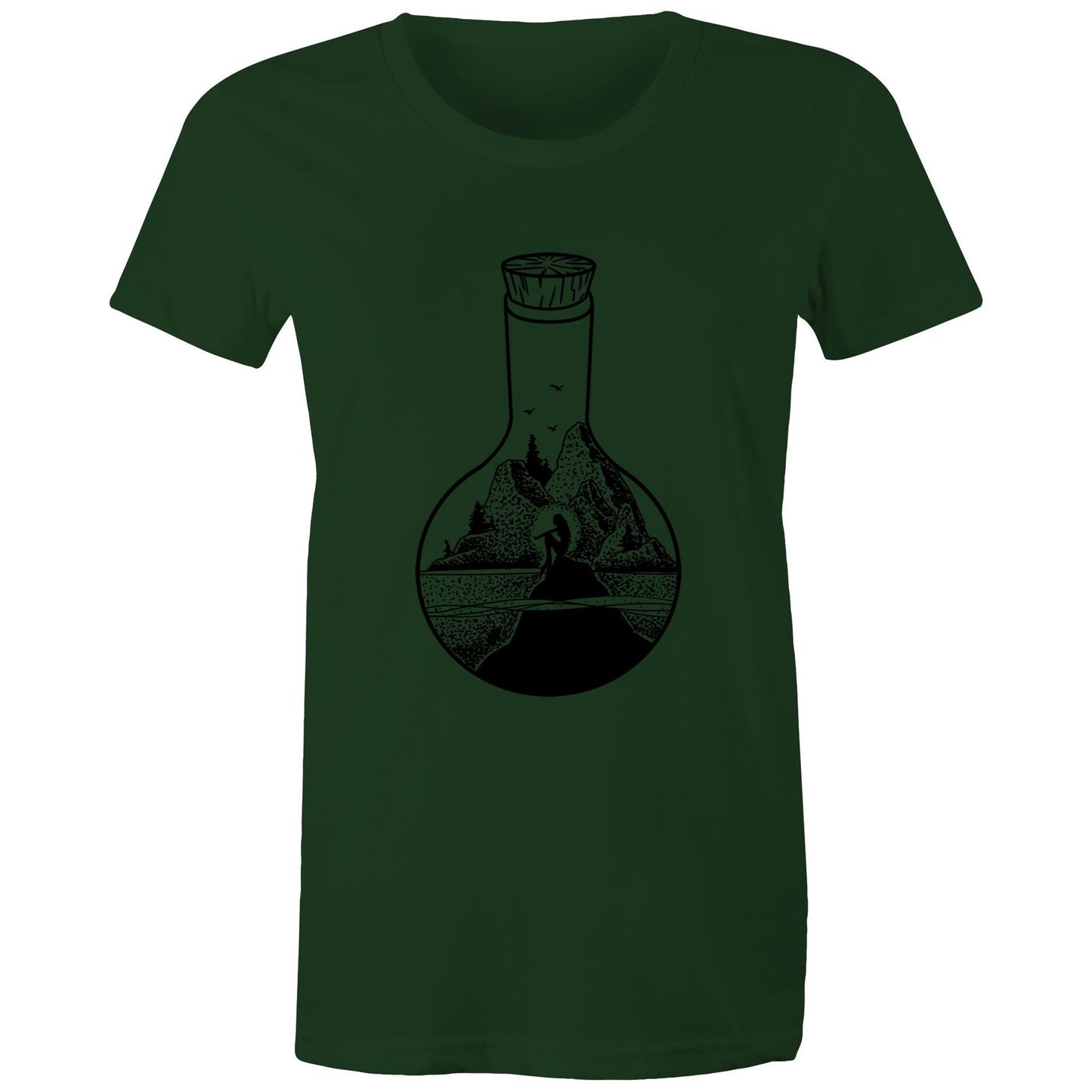 Women's Earthfolk Printed T shirt - Message in a bottle