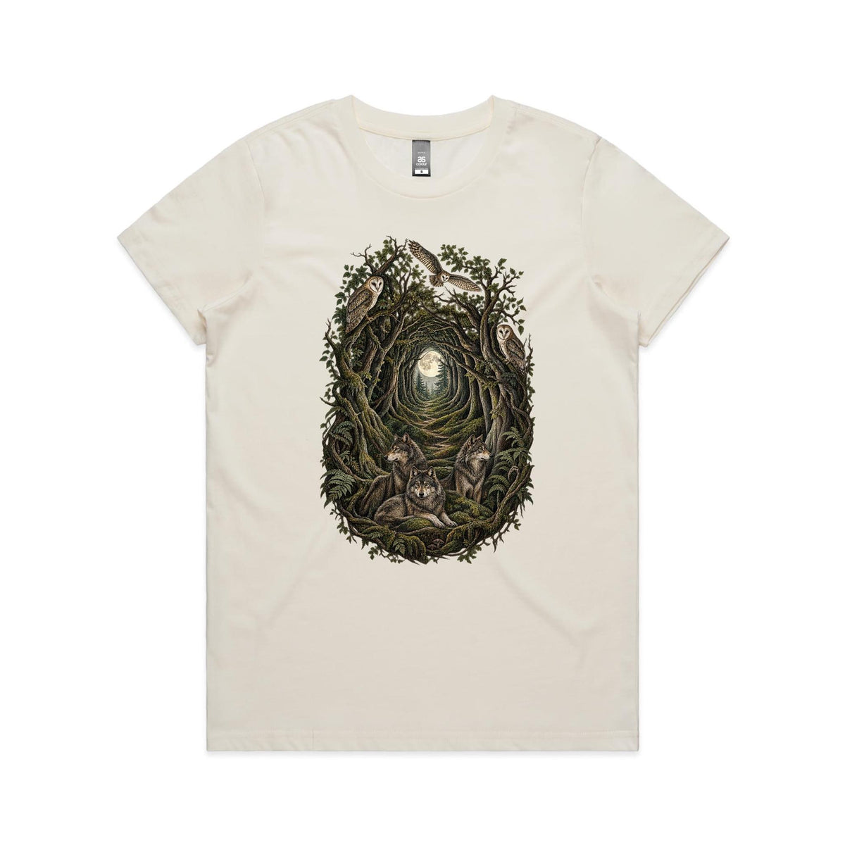 Women's Owl and Wolf Woodland Graphic T-shirt