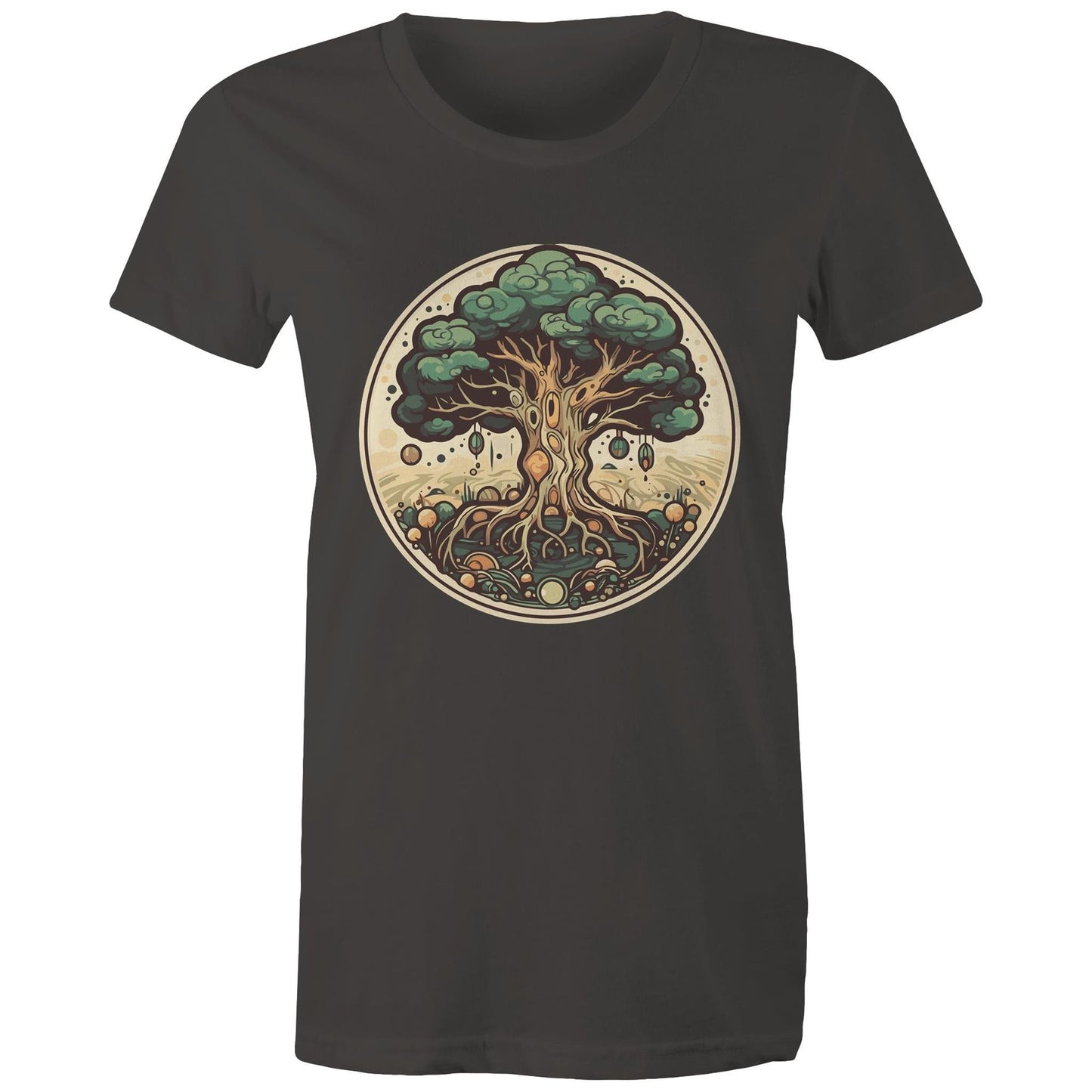 Earthfolk printed t shirt - Womans Relaxed Fit - Circular Tree