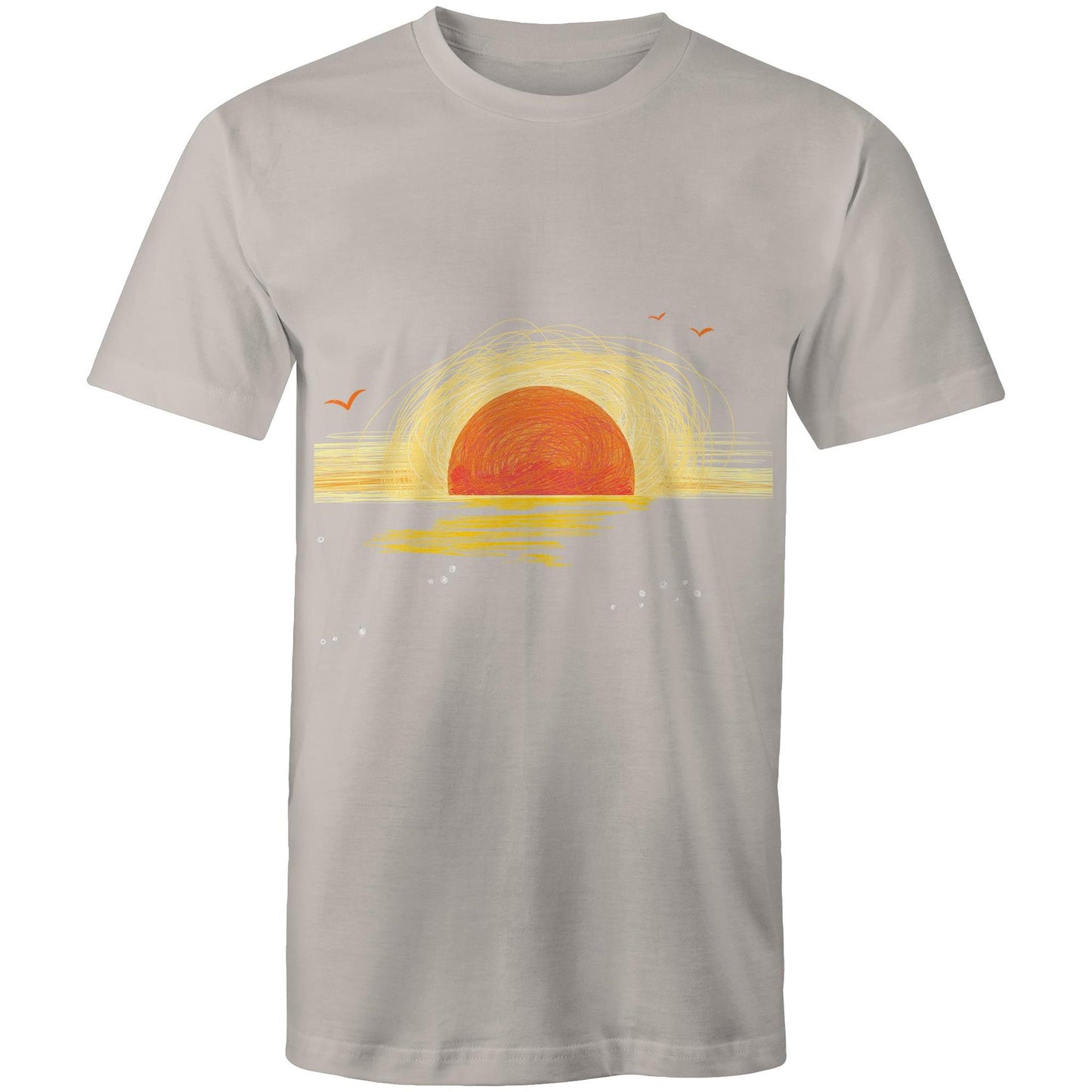 Earthfolk Printed T Shirt - Mens Relaxed Fit - Sunrise Sketch - The Crescent Moon