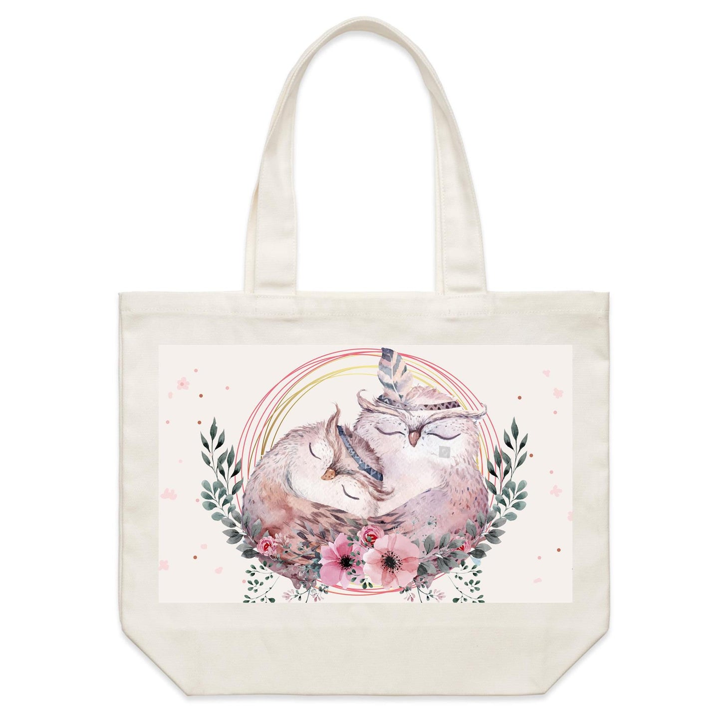 Earthfolk canvas Tote Bag - Mumma Earth Owl - The Crescent Moon