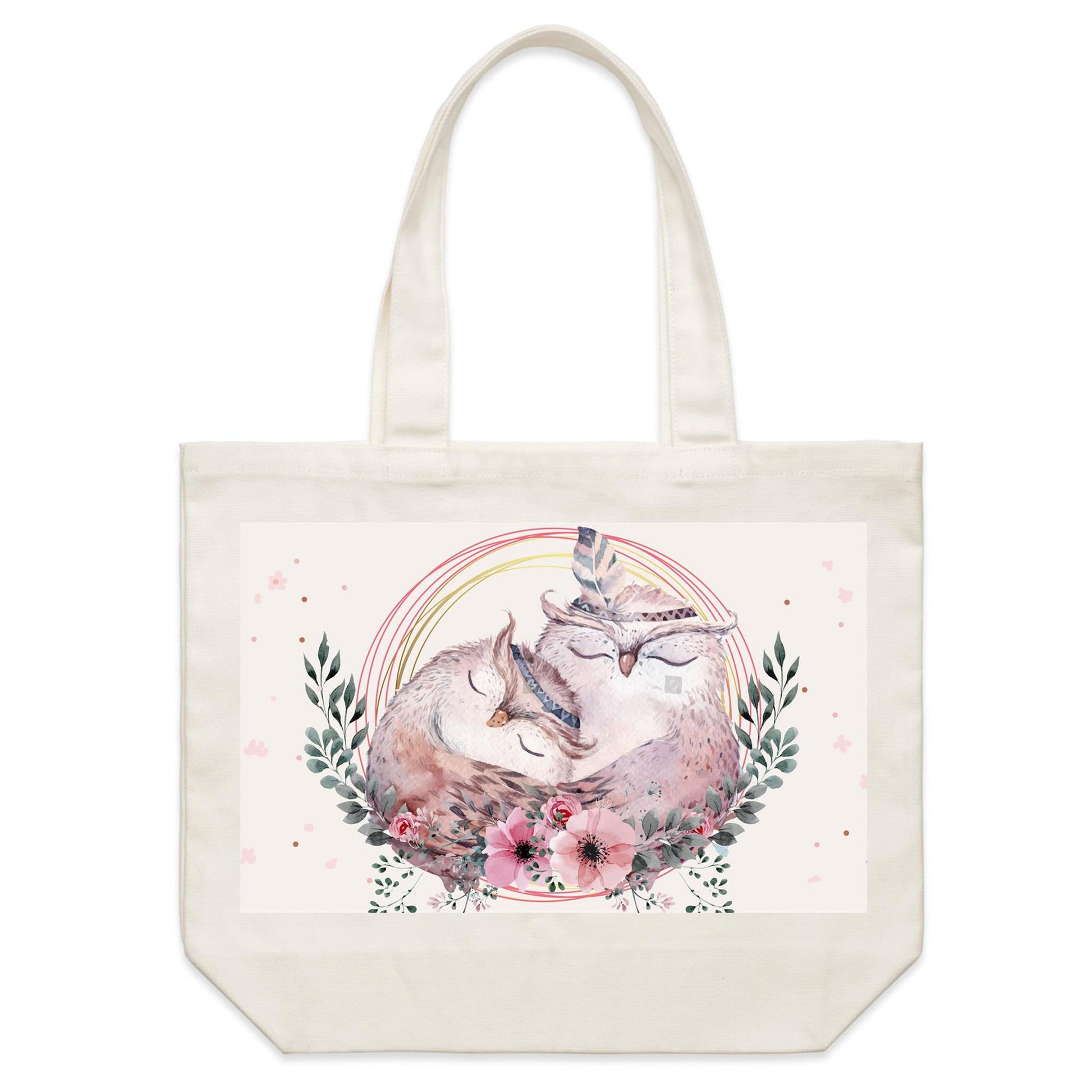 Earthfolk canvas Tote Bag - Mumma Earth Owl - The Crescent Moon