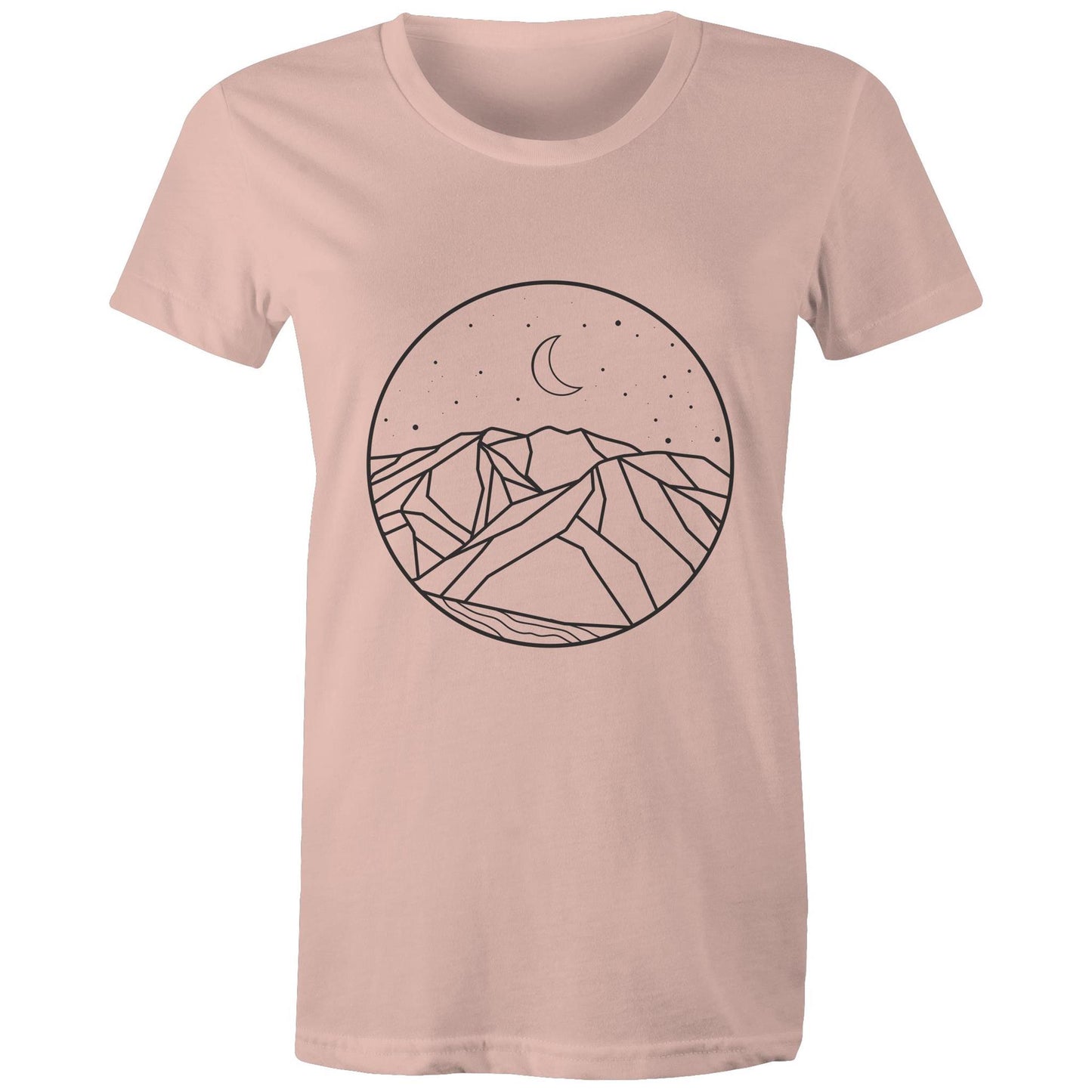 Women's Earthfolk Printed T shirt - Moon Mountain