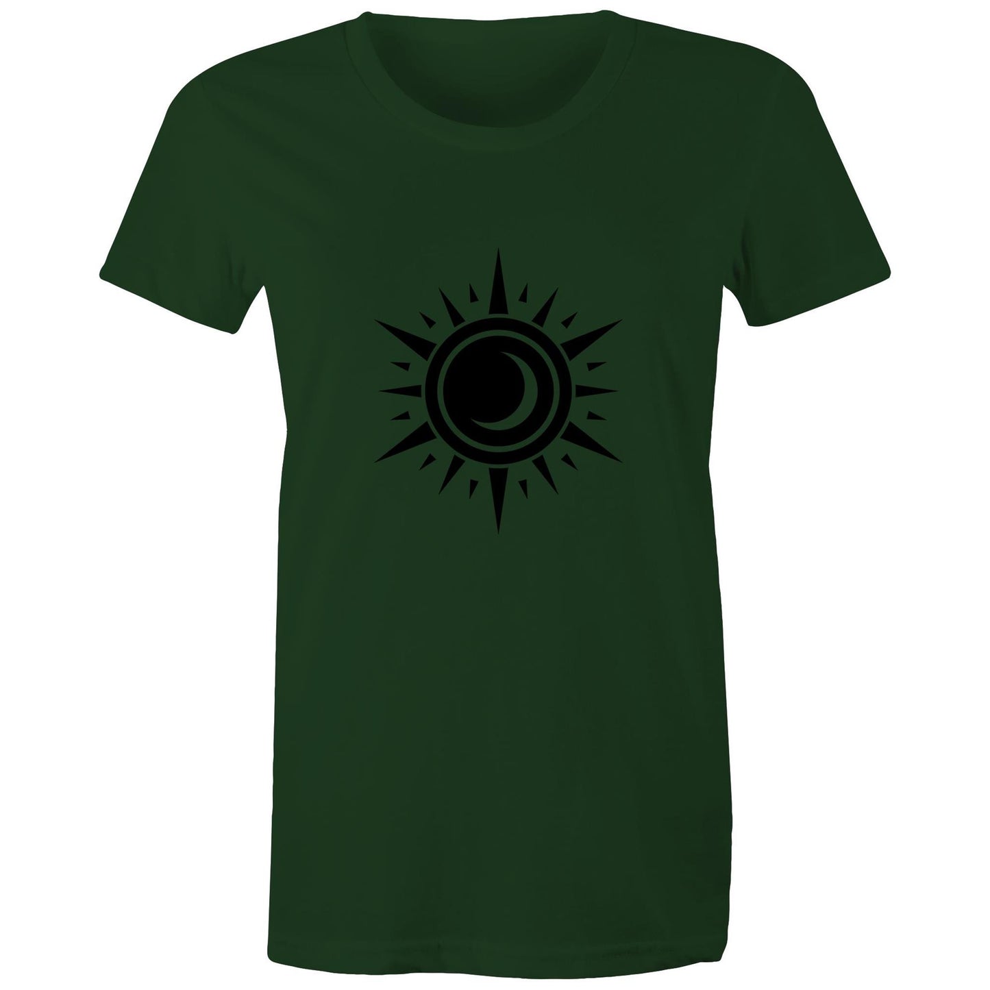 Women's Earthfolk printed T shirt - Black Hole Sun - The Crescent Moon