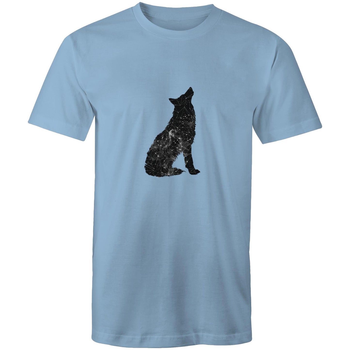 Men's Earthfolk Printed T shirt - Constellation Wolf - The Crescent Moon