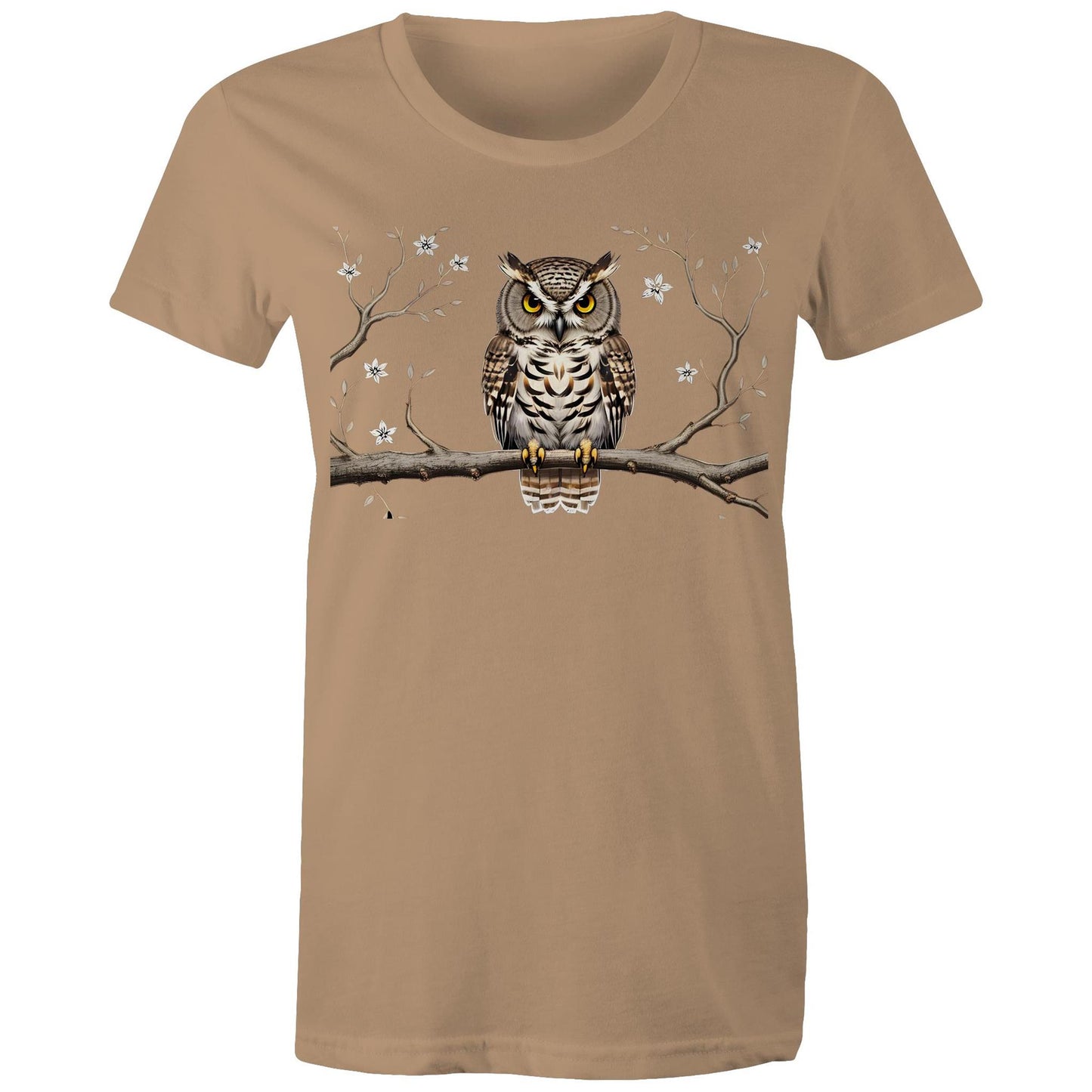 Women's Earthfolk T shirt - Perched Owl