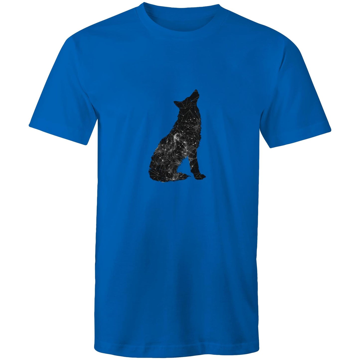 Men's Earthfolk Printed T shirt - Constellation Wolf - The Crescent Moon
