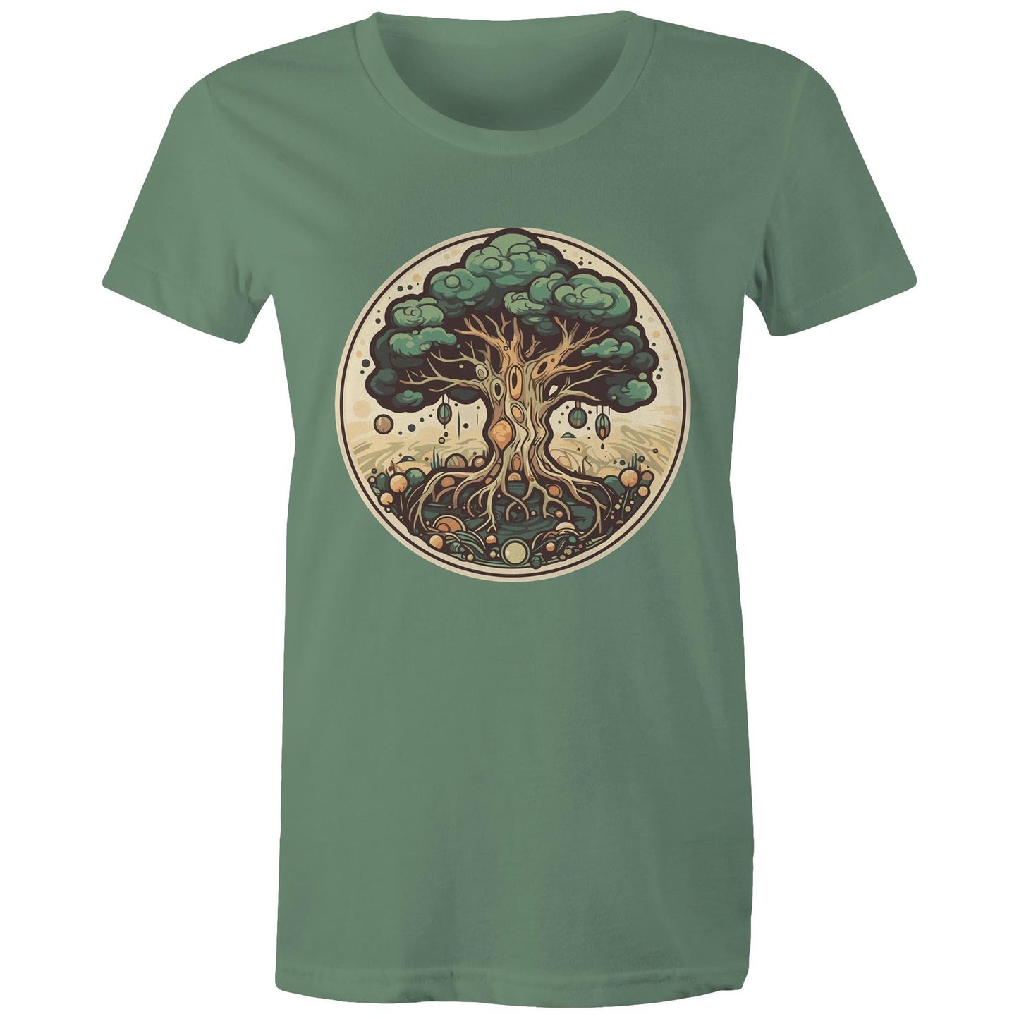 Earthfolk printed t shirt - Womans Relaxed Fit - Circular Tree