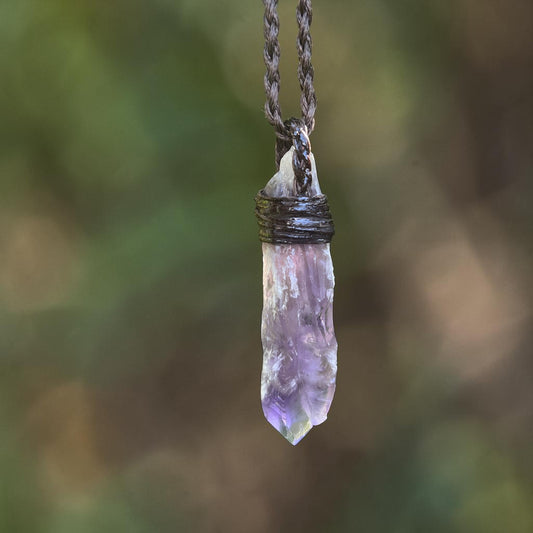 Amethyst Crystal Macrame Necklace - Tribe Talisman