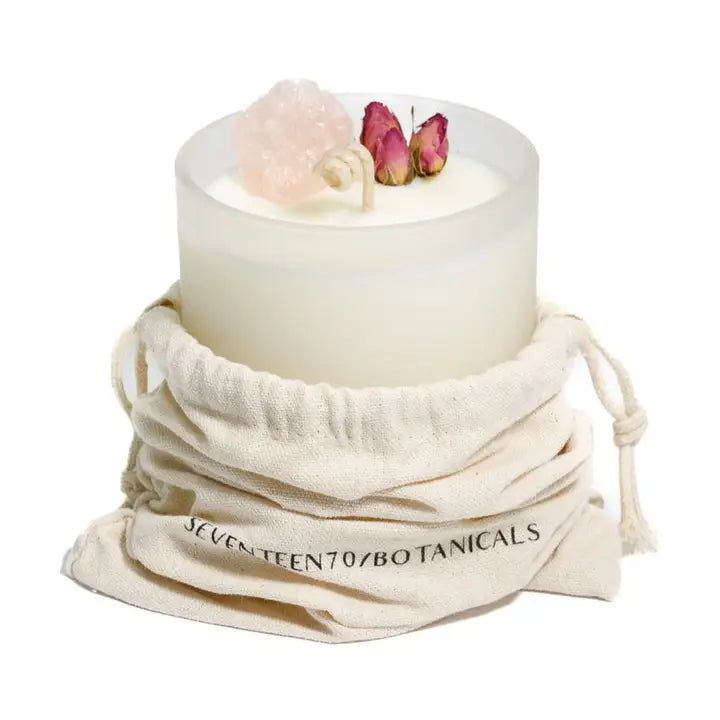 Rose Quartz Crystal Candle - Love and Harmony