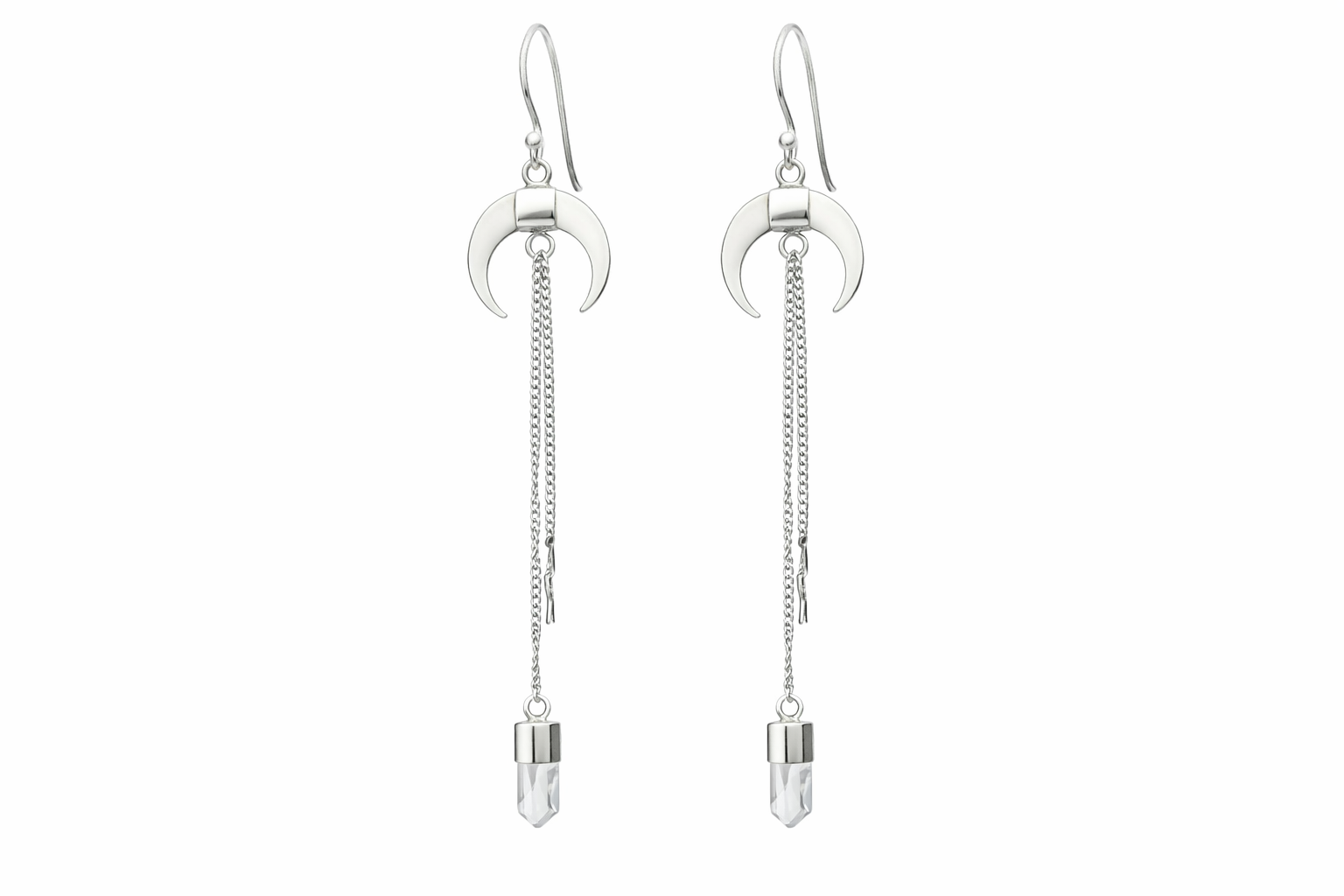 Sterling Silver Clear Quartz Earrings