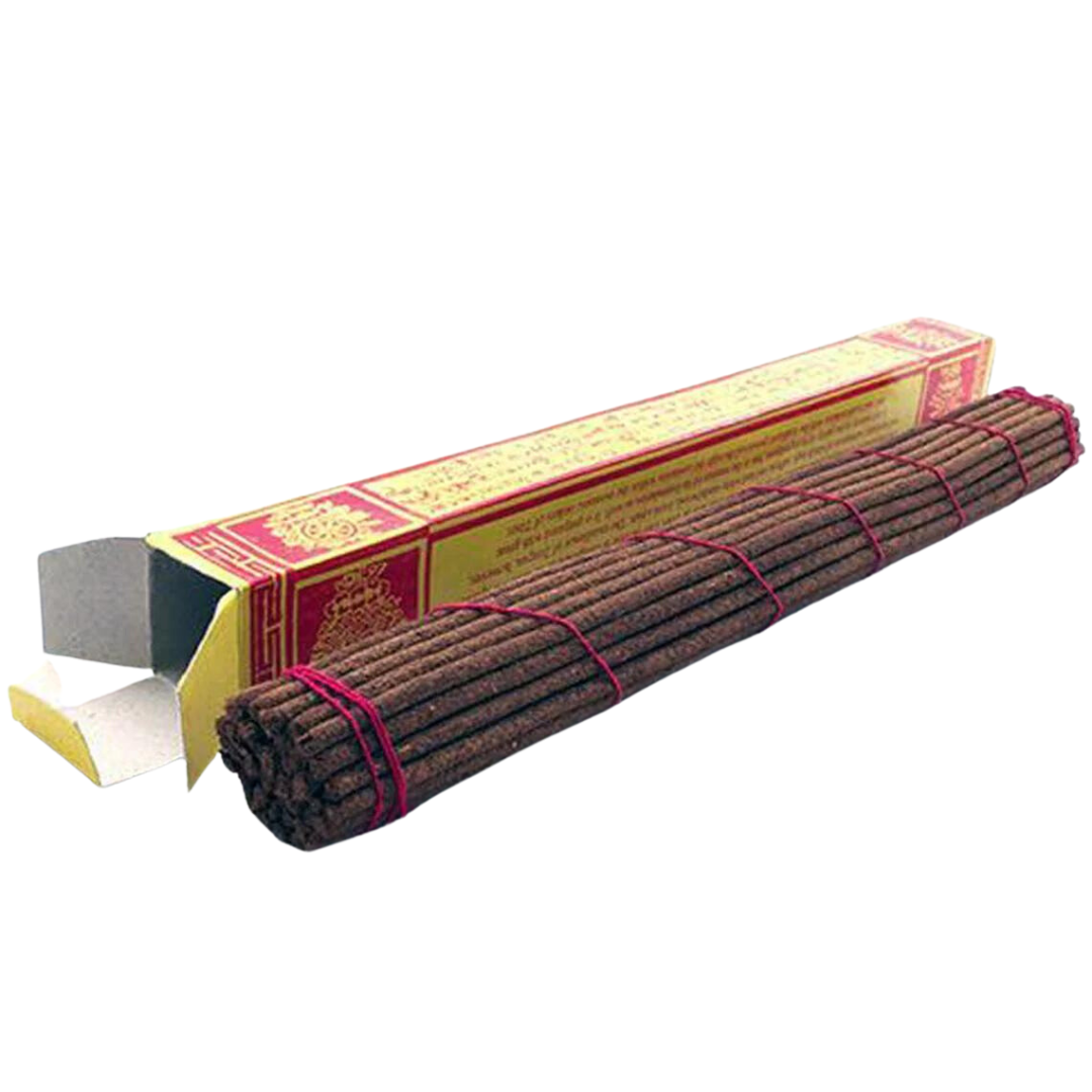 Incense sticks with a yellow box on a white background